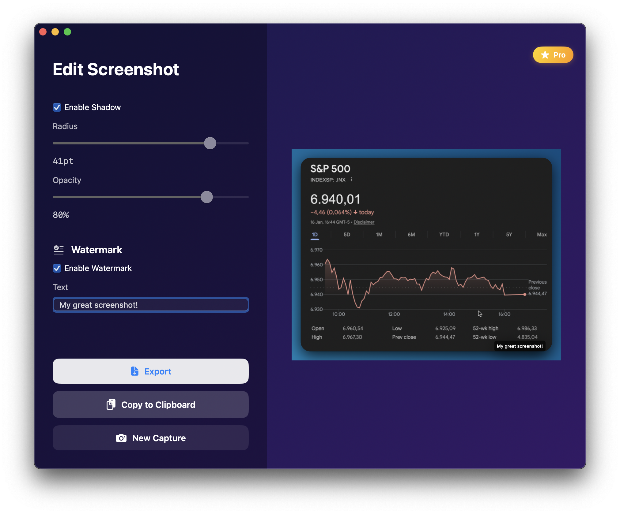 Beautisnap interface demonstrating area capture and instant polish features for presentation-ready screenshots